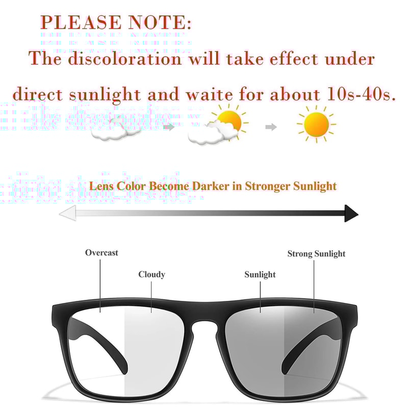 Classic Square Photochromic Sunglasses For Men And Women Outdoor Goggles For Travel And Daily Style 2