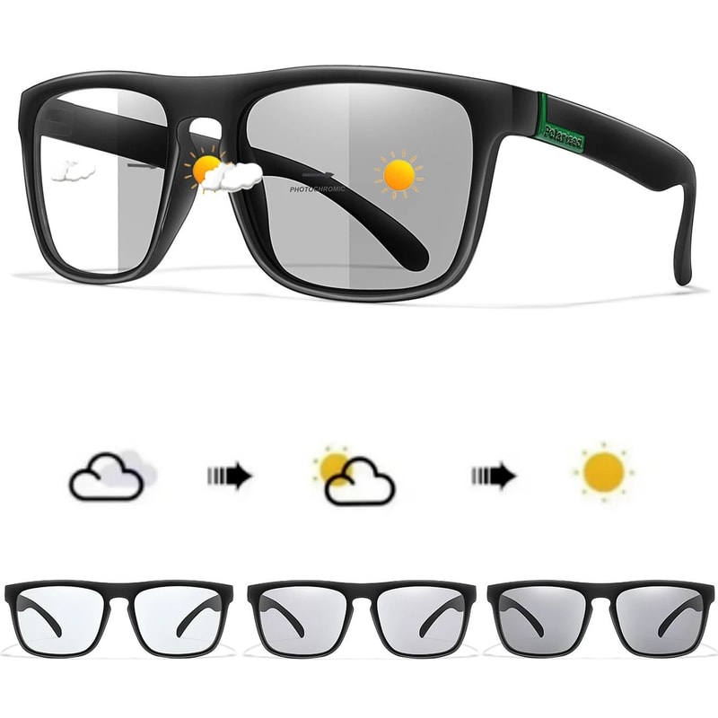 Classic Square Photochromic Sunglasses For Men And Women Outdoor Goggles For Travel And Daily Style 7