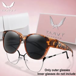 over glasses uv protection round sunglasses with box cover for myopia eyeglasses unisex outdoor shades