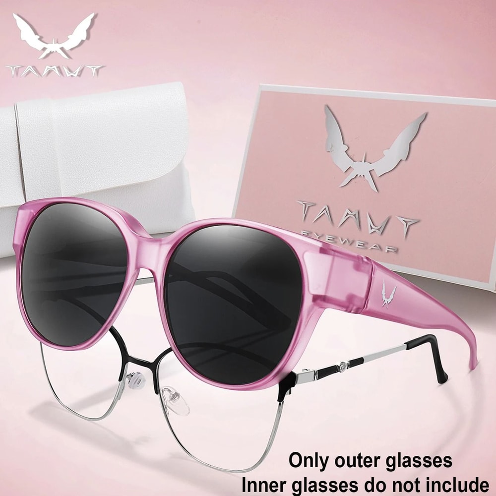 Over Glasses UV Protection Round Sunglasses With Box Cover For Myopia Eyeglasses Unisex Outdoor Sha 11