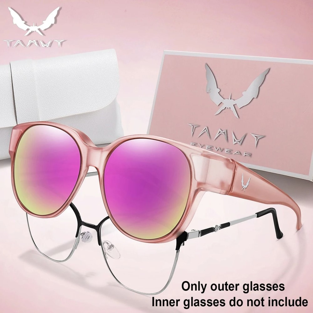 Over Glasses UV Protection Round Sunglasses With Box Cover For Myopia Eyeglasses Unisex Outdoor Sha 13