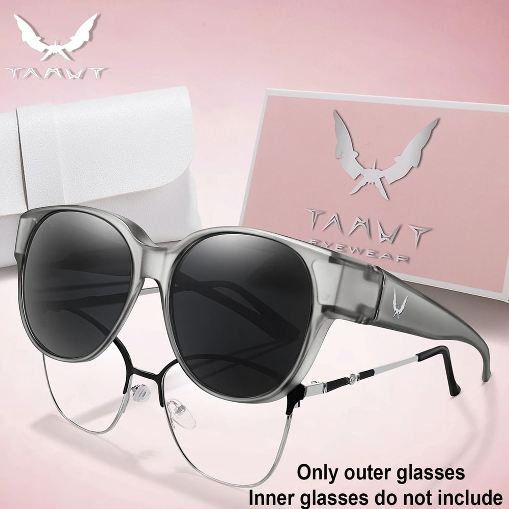 Over Glasses UV Protection Round Sunglasses With Box Cover For Myopia Eyeglasses Unisex Outdoor Sha 14