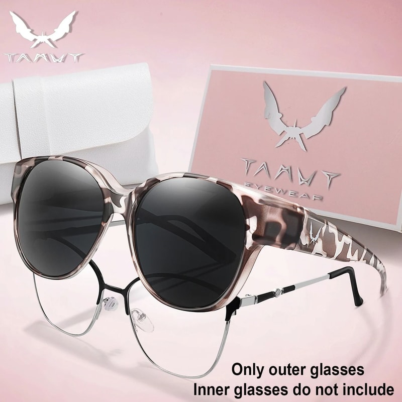 Over Glasses UV Protection Round Sunglasses With Box Cover For Myopia Eyeglasses Unisex Outdoor Sha 16