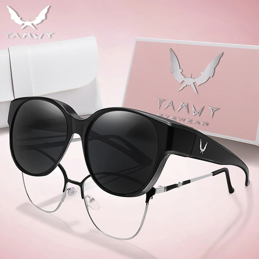 Over Glasses UV Protection Round Sunglasses With Box Cover For Myopia Eyeglasses Unisex Outdoor Sha 3