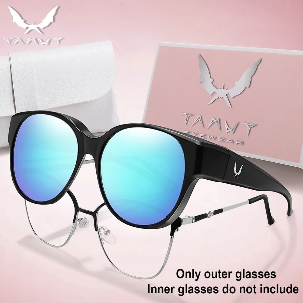 Over Glasses UV Protection Round Sunglasses With Box Cover For Myopia Eyeglasses Unisex Outdoor Sha 7