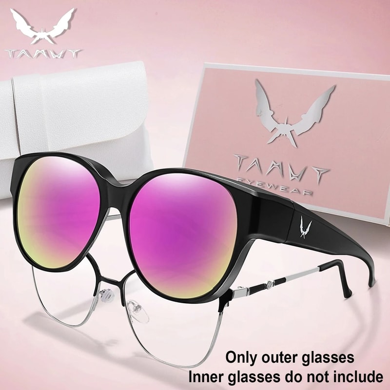 Over Glasses UV Protection Round Sunglasses With Box Cover For Myopia Eyeglasses Unisex Outdoor Sha 8