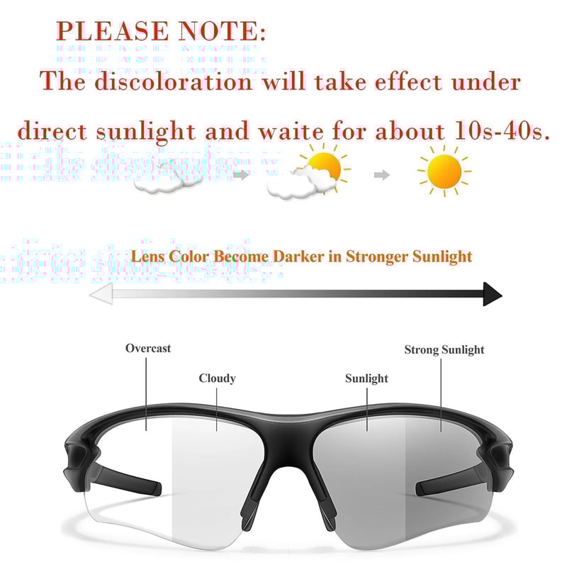 Outdoor Sports Photochromic Fashion Sunglasses For Men And Women Cycling Running Driving Eyewear 2