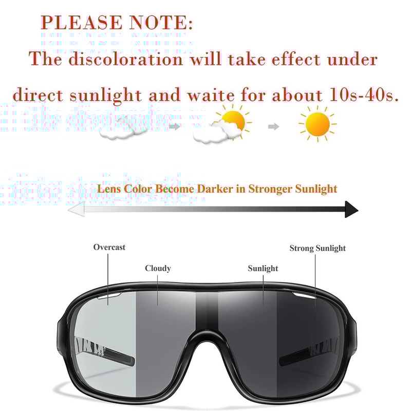 Photochromic Windproof Cycling Sunglasses For Men And Women Outdoor Road Sports Goggles 2