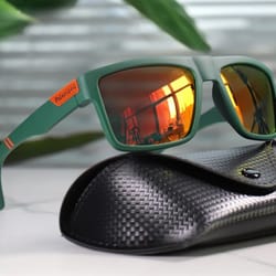 polarized square fishing sunglasses with uv400 protection and case