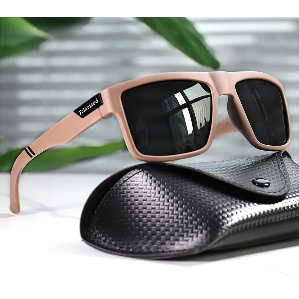 Polarized Square Fishing Sunglasses With UV400 Protection And Case 2