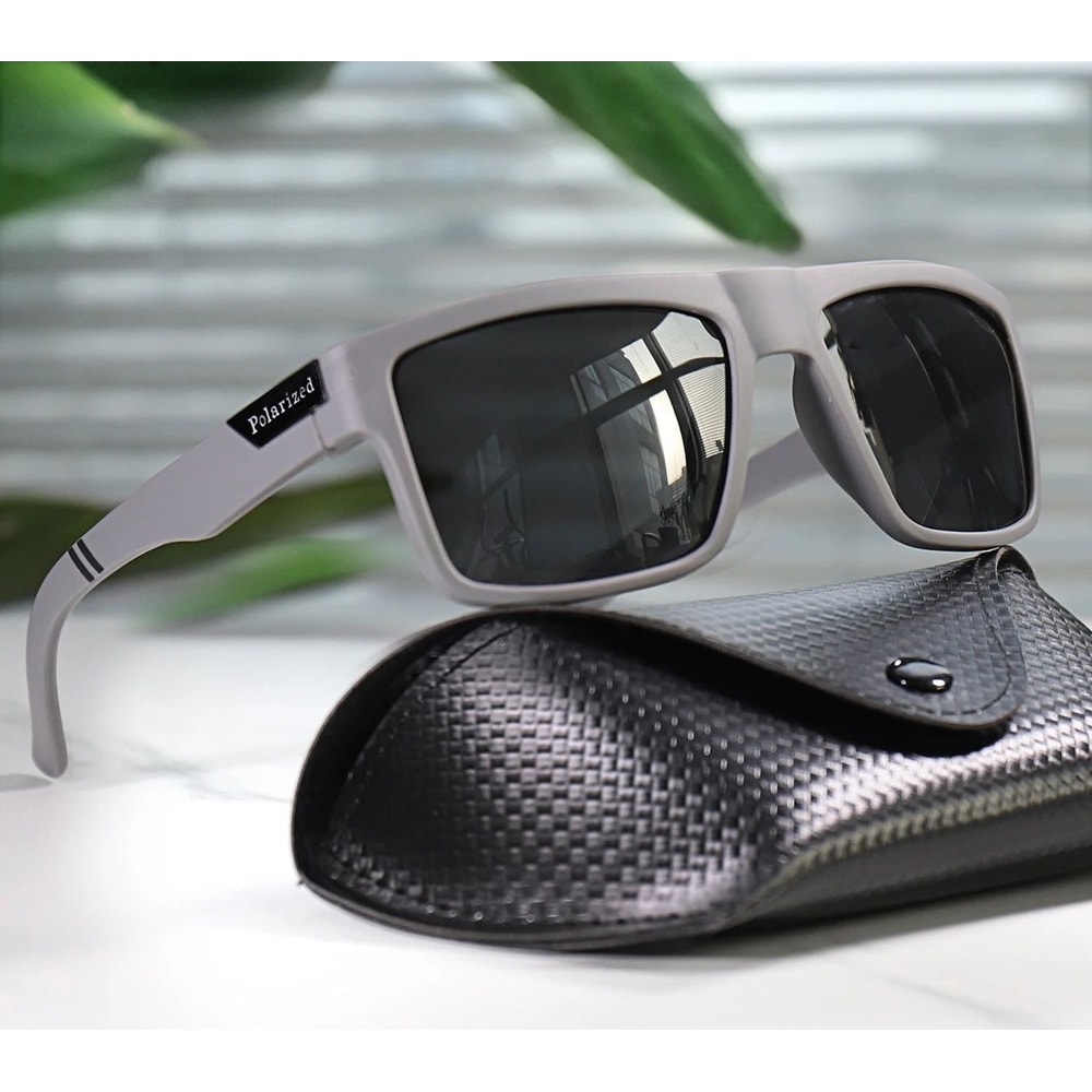 Polarized Square Fishing Sunglasses With UV400 Protection And Case 3