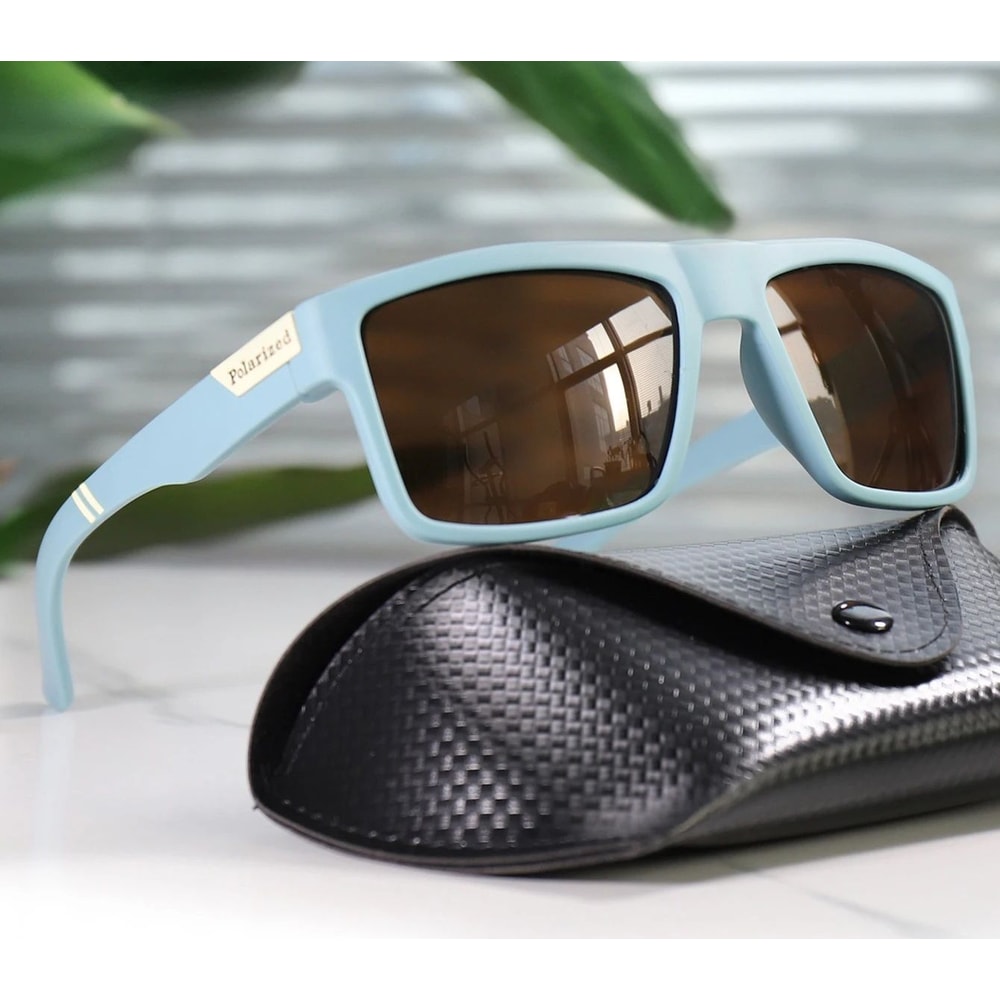 Polarized Square Fishing Sunglasses With UV400 Protection And Case 4