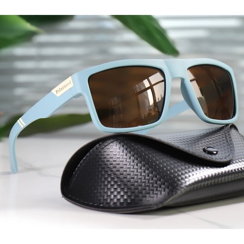 Polarized Square Fishing Sunglasses With UV400 Protection And Case 4