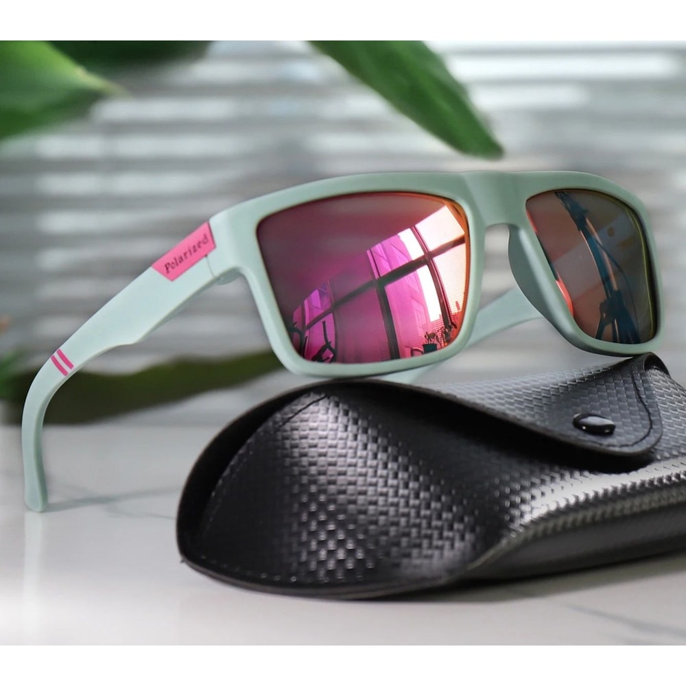 Polarized Square Fishing Sunglasses With UV400 Protection And Case 5