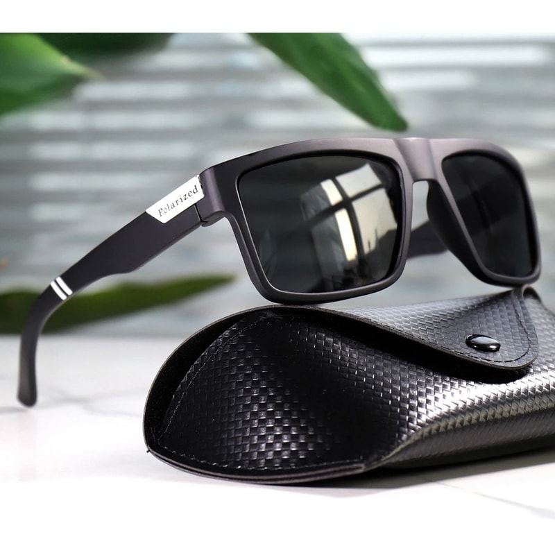 Polarized Square Fishing Sunglasses With UV400 Protection And Case 7