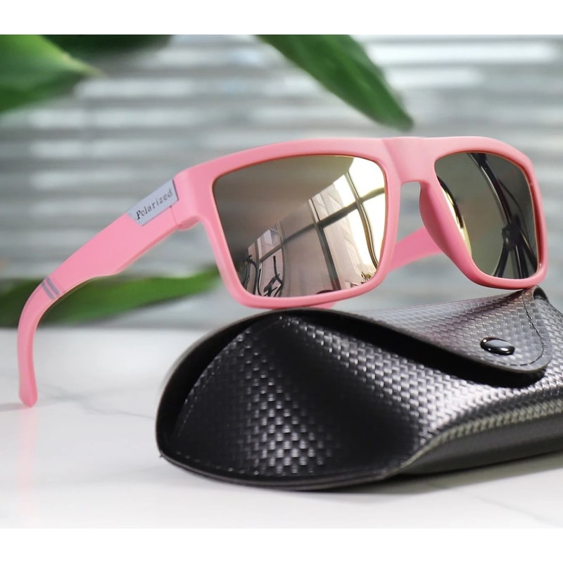 Polarized Square Fishing Sunglasses With UV400 Protection And Case 8