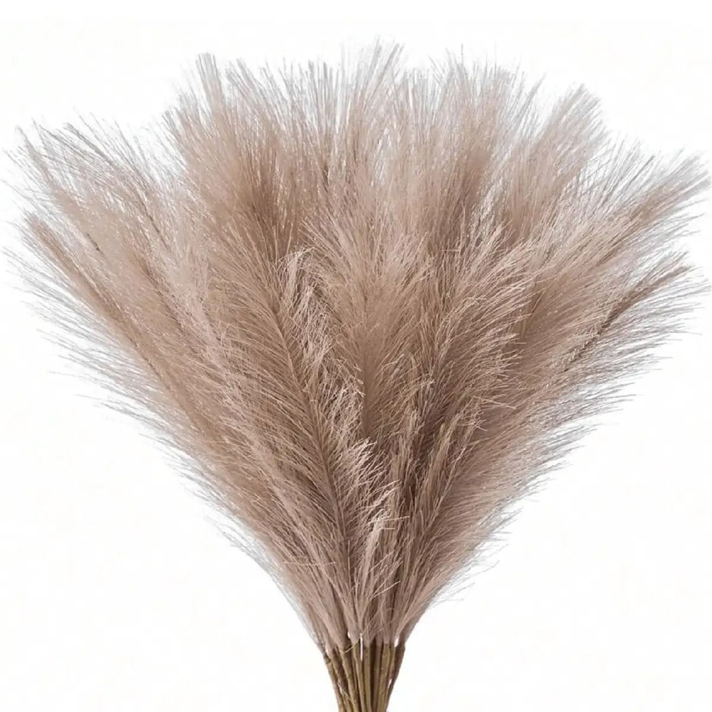 Red Faux Pampas Grass Stems For Wedding And Home Decor 5 Piece Set 10