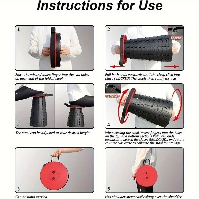 Portable Telescopic Folding Stool For Camping And Travel 3