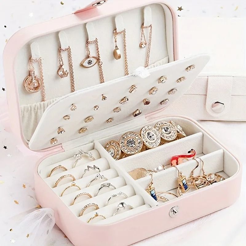 PU Leather Jewelry Organizer Box With Lock 0