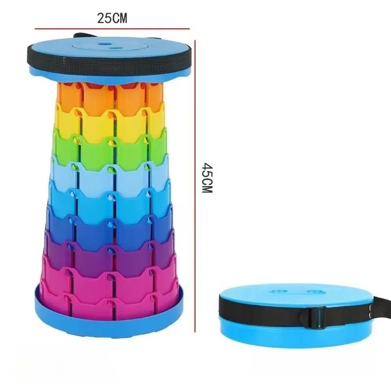 Rainbow Telescopic Folding Stool With Adjustable Height 6
