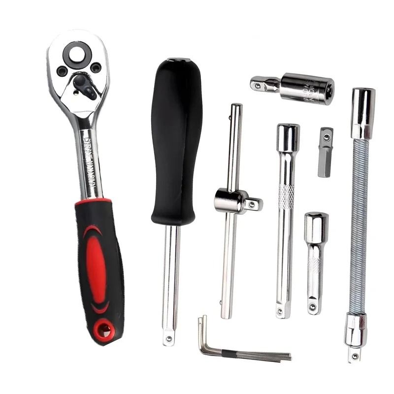 46 Piece Socket Ratchet Wrench Set For Car And Motorcycle Repair 3