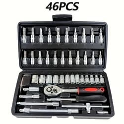 46 piece socket and ratchet tool kit for car and motorcycle repair