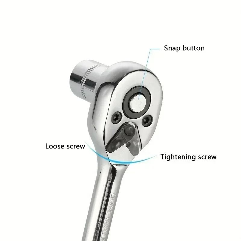 46 Piece Socket And Ratchet Tool Kit For Car And Motorcycle Repair 2