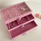 3 Tier Dust Proof Acrylic Jewelry Organizer Box In Pink 0