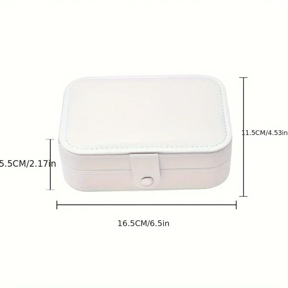 PU Leather Jewelry Organizer Box With Lock In White 5