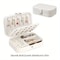 PU Leather Jewelry Organizer Box With Lock In White 6