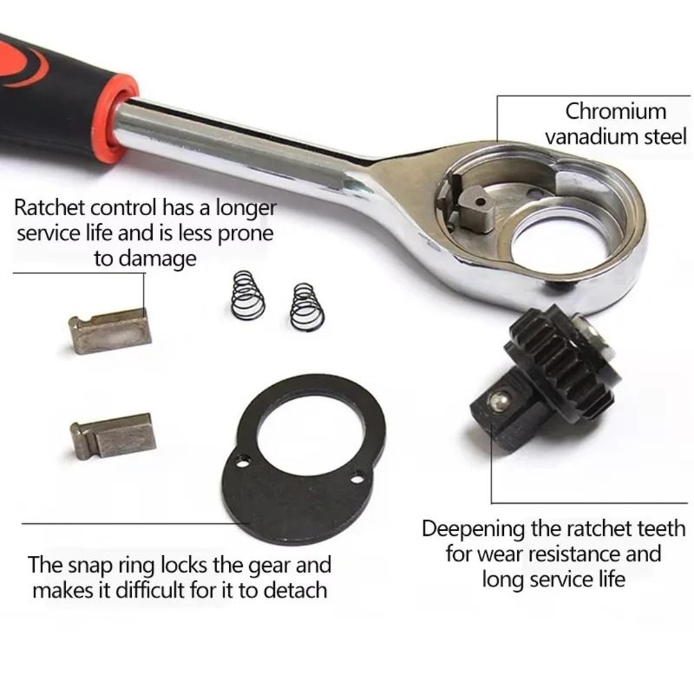 Portable 46 Piece Socket Ratchet Wrench Set For Home And Garage 5