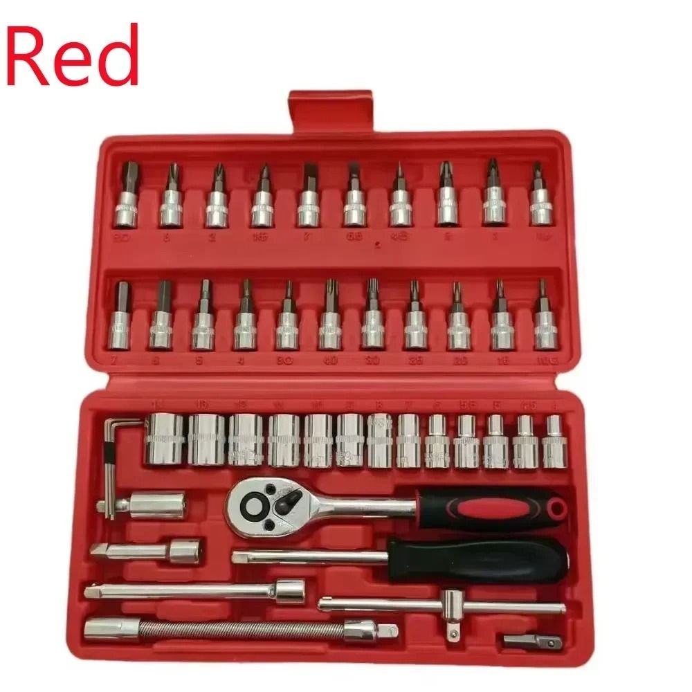 Portable 46 Piece Socket Ratchet Wrench Set For Home And Garage 6