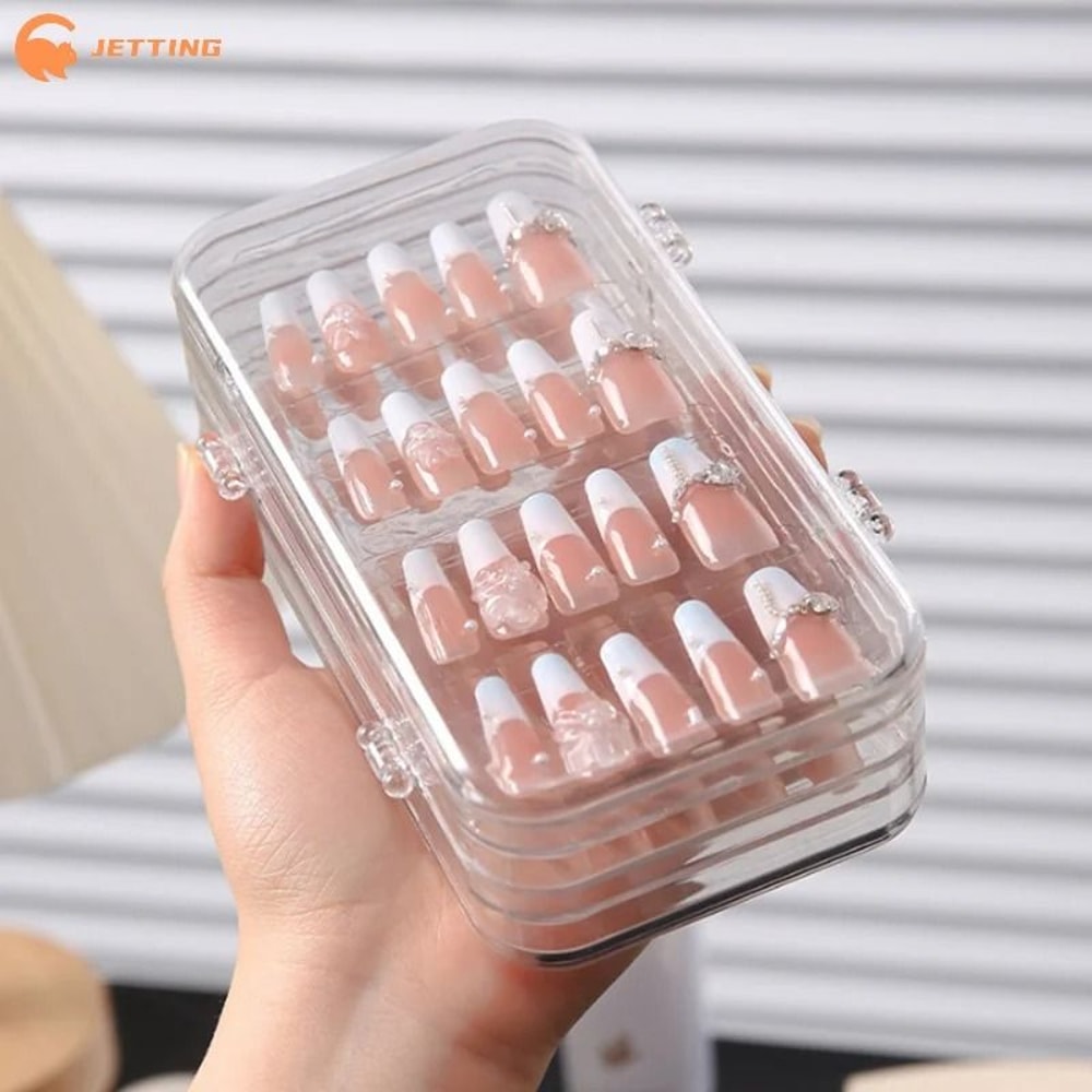 Three Fold Press On Nail Storage Organizer Box 2
