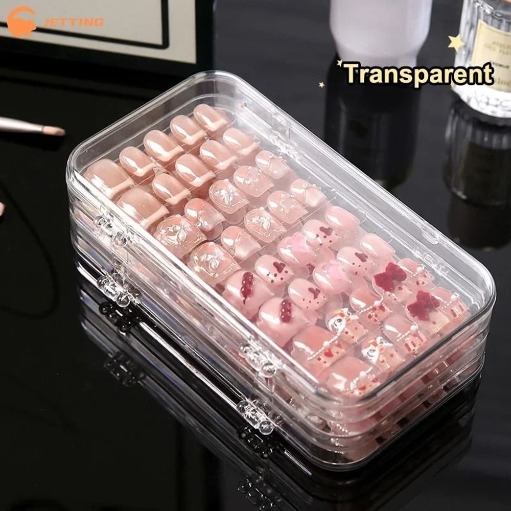 Three Fold Press On Nail Storage Organizer Box 4