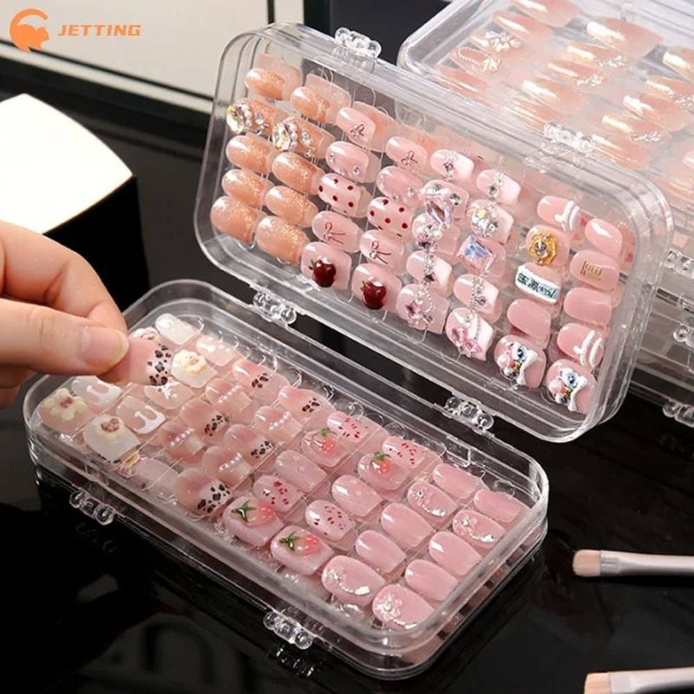 Three Fold Press On Nail Storage Organizer Box 6