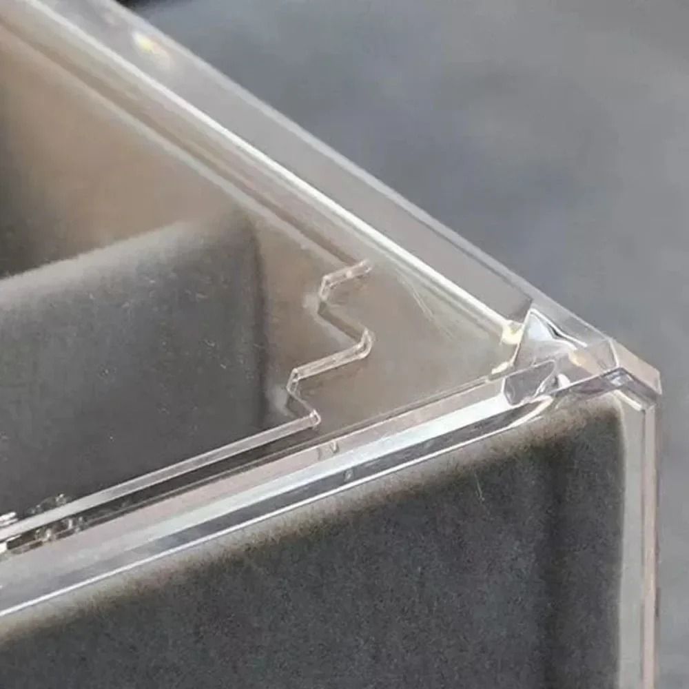 Velvet Acrylic Jewelry Organizer With 3 Drawers In Grey 3