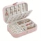 PU Leather Jewelry Organizer Box With Lock In Pink 6