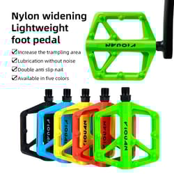 wide non slip nylon bike pedals with bearings