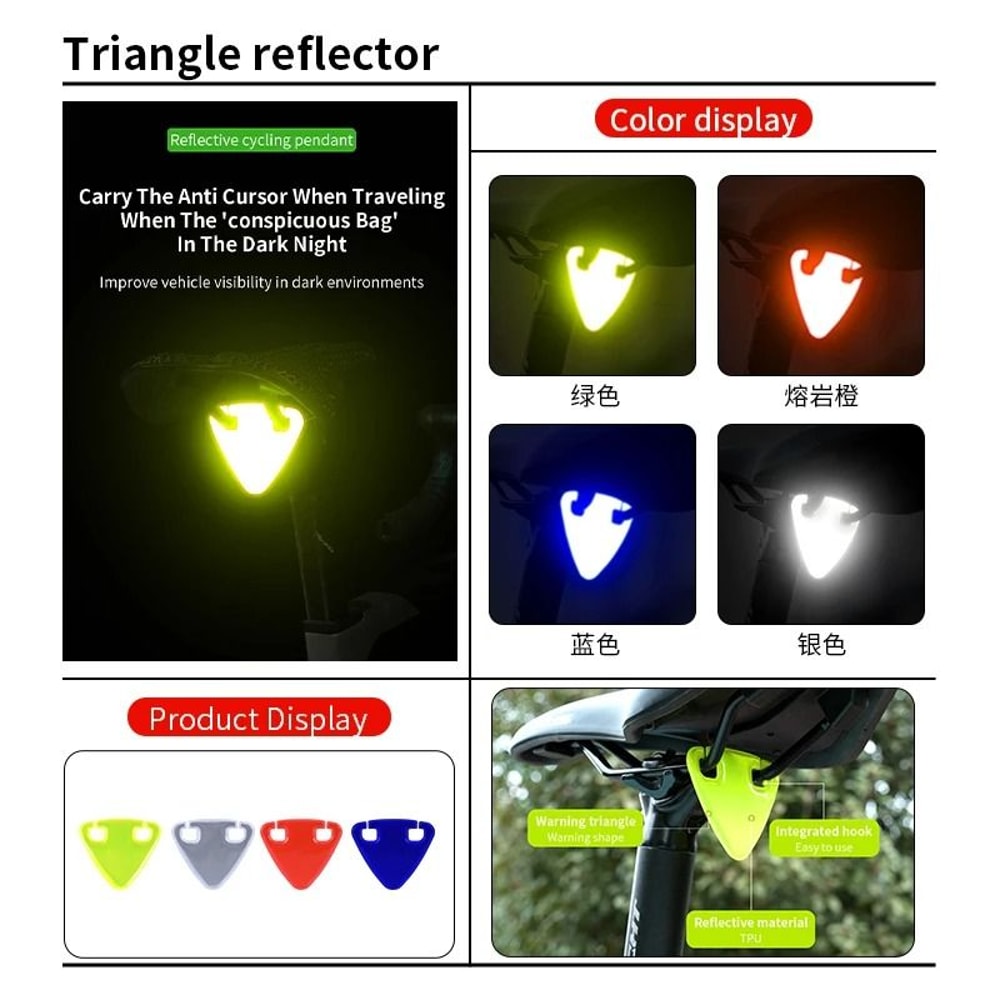Bicycle Reflective Saddle Warning Card For Night Riding Safety 5