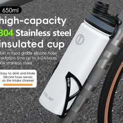 650 ml stainless steel cycling thermos water bottle