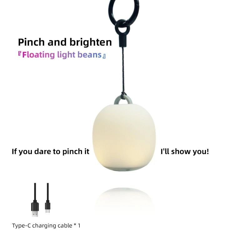 Rechargeable Egg Shaped Camping Light Soft Silicone Pinch Control Lamp 6