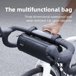 waterproof bike handlebar bag front storage pouch with shoulder strap
