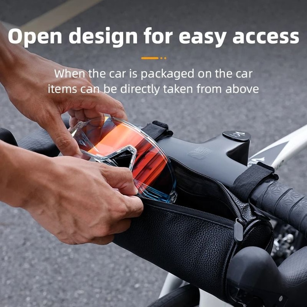 Waterproof Bike Handlebar Bag Front Storage Pouch With Shoulder Strap 2