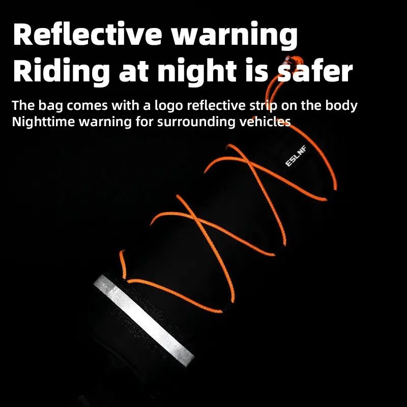 Large Capacity Bicycle Handlebar Bag Rainproof Front Tube Storage With Reflective Trim 1