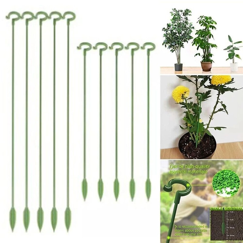 Flower Shape Plant Support Stakes Anti Lodging Garden Support Rod Set Of 10 0
