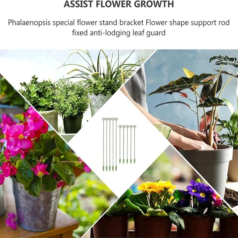 Flower Shape Plant Support Stakes Anti Lodging Garden Support Rod Set Of 10 3