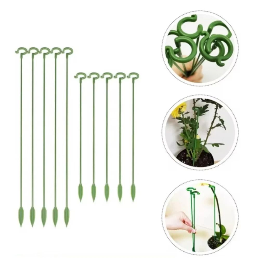 Flower Shape Plant Support Stakes Anti Lodging Garden Support Rod Set Of 10 4