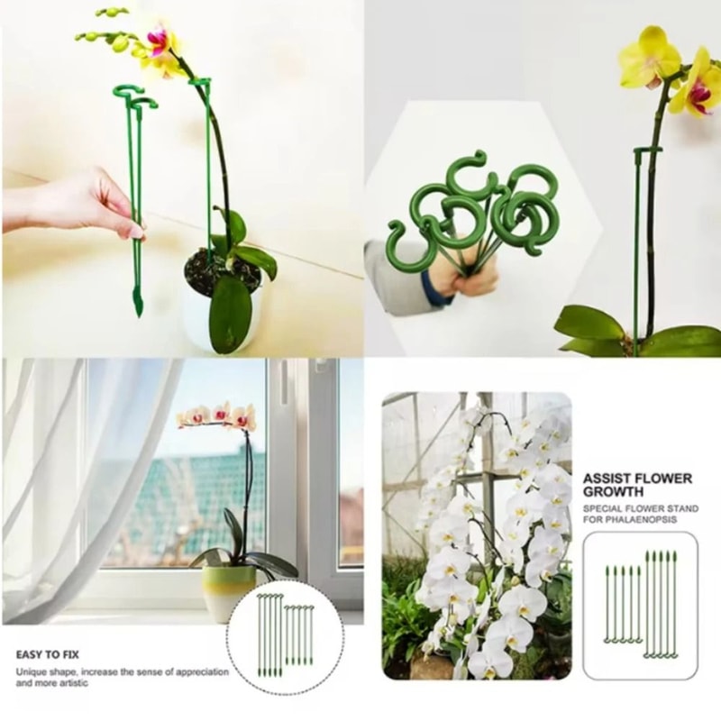 Flower Shape Plant Support Stakes Anti Lodging Garden Support Rod Set Of 10 5