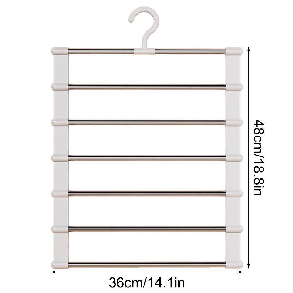 Multi Layer Pants Hanger Non Slip Folding Closet Organizer With Clips 4