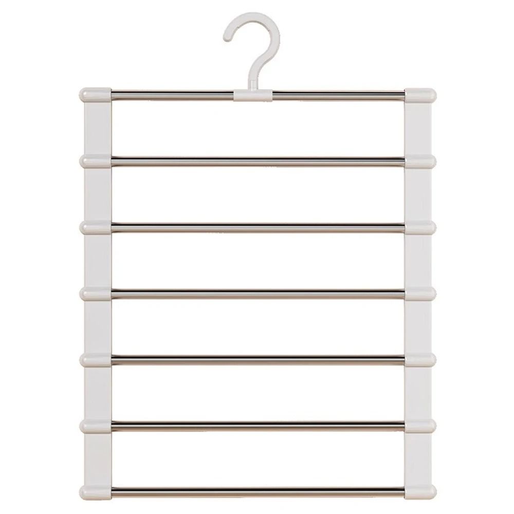 Multi Layer Pants Hanger Non Slip Folding Closet Organizer With Clips 6